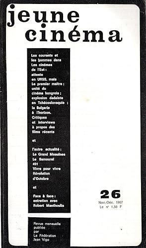 Imagen del vendedor de Jeune Cinma n 26 novembre 1967 a la venta por PRISCA