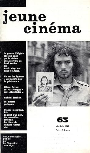 Bild des Verkufers fr Jeune Cinma n 63 mai 1972 zum Verkauf von PRISCA