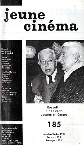 Bild des Verkufers fr Jeune Cinma n 185 janvier 1988 zum Verkauf von PRISCA