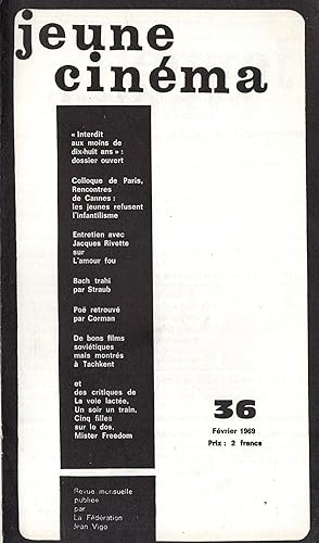 Image du vendeur pour Jeune Cinma n 36 fvrier 1969 mis en vente par PRISCA
