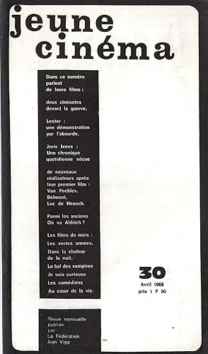 Image du vendeur pour Jeune Cinma n 30 avril 1968 mis en vente par PRISCA
