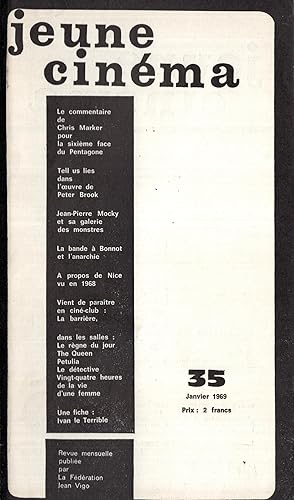 Imagen del vendedor de Jeune Cinma n 35 janvier 1969 a la venta por PRISCA