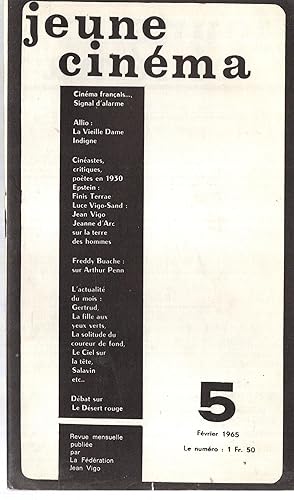Imagen del vendedor de Jeune Cinma n 5 fvrier 1965 a la venta por PRISCA