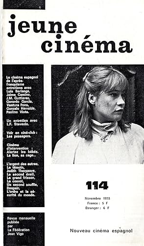 Image du vendeur pour Jeune Cinma n 114 novembre 1978 mis en vente par PRISCA