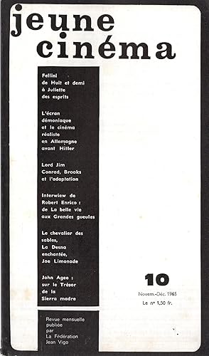 Seller image for Jeune Cinma n 10 novembre 1965 for sale by PRISCA