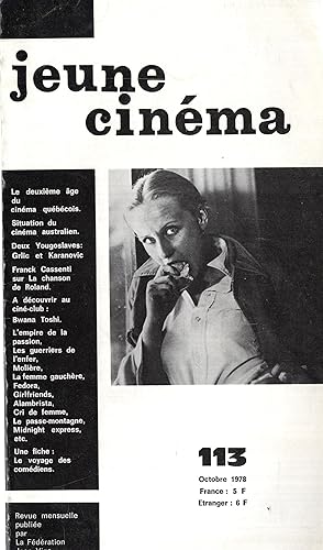 Seller image for Jeune Cinma n 113 octobre 1978 for sale by PRISCA