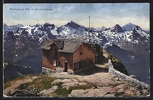 Ansichtskarte Mythenhaus am Mythenkulm mit Urnerbergen