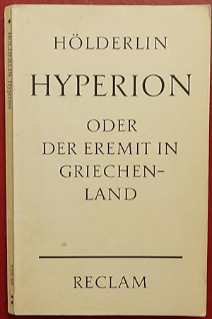 Seller image for Hyperion Oder Der Eremit In Griechenland for sale by Faith In Print