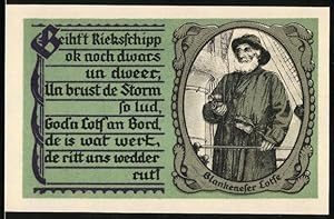 Bild des Verkufers fr Notgeld Blankenese 1921, 50 Pfennig, Blankeneser Lotse auf einem Dampfer, Wappen-Banderole mit Eichenlaub zum Verkauf von Bartko-Reher