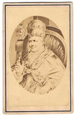 Fotografie unbekannter Fotograf und Ort, Papst Pius IX mit Tiara