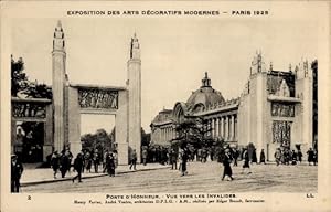 Ansichtskarte / Postkarte Paris, Exposition des Arts Décoratifs 1925, Porte d'Honneur, Vue vers l...