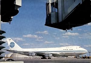 Ansichtskarte / Postkarte Frankfurter Rhein Main Flughafen, Pan American Passagierflugzeug