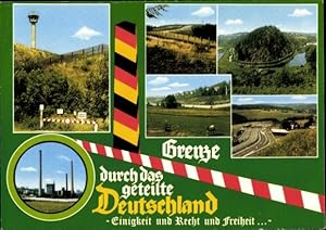 Ansichtskarte / Postkarte Geteiltes Deutschland, Zonengrenze entlang der Saale, Zonengrenzübergan...