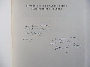 Entretiens de Francis Ponge avec Philippe Sollers