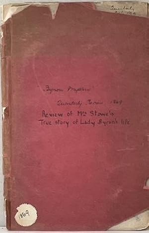 Bild des Verkufers fr ART.IV. MacMillan's Magazine. September 1869. Fifth Edition. Art I. The True Story of Lady Byron's Life. By Harriet Beecher Stowe. zum Verkauf von Alex Alec-Smith ABA ILAB PBFA