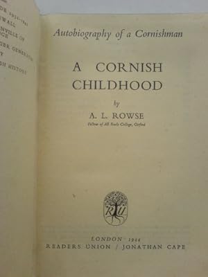 Bild des Verkufers fr A CORNISH CHILDHOOD. zum Verkauf von WeBuyBooks