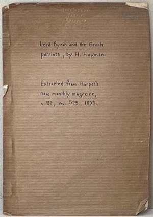Seller image for LORD BYRON AND THE GREEK PATRIOTS. for sale by Alex Alec-Smith ABA ILAB PBFA
