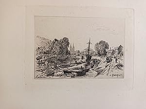 Maxime Lalanne. A Quimper. Eau-forte sur hollande. 1876. Épreuve hors commerce avant la lettre ti...