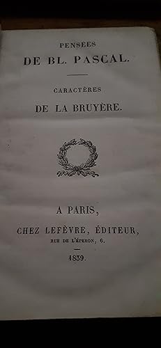 les pensées de pascal et les caractères de la bruyere