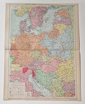 1940 Colour Lithograph Map Central Europe Territorial Changes