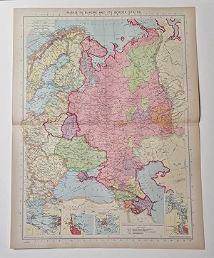 1940 Colour Lithograph Map of Russia in Europe, Border States