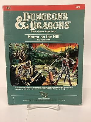 Bild des Verkufers fr Horror on the Hill, Basic Game Adventure B5, Dungeons & Dragons 9078 zum Verkauf von Chamblin Bookmine