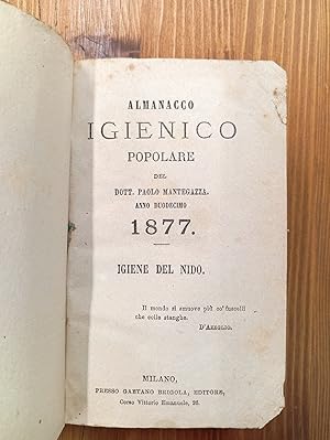 Almanacco igienico popolare - Anno XII, 1877: Igiene del nido