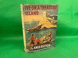 Seller image for FIVE ON A TREASURE ISLAND BLYTON Enid Oct 1949 1st Ed 6th Impression Dust Jacket for sale by Eurobooks Ltd