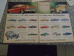 8 Studebaker Car Full Page Color Ads From 1950's Life Magazine