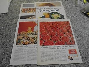 6 Vintage Cambells Soup Full Page Color Ads From Life Magazine