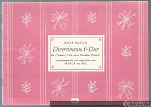 Imagen del vendedor de Divertimento F-Dur (Pastorale - Tema con variazioni - Menuetto - Finale) fr c''-Sopran-, f'-Alt- und c-Tenorflte (Violine) (= Die bunten Blockflten-Hefte 3017). a la venta por Antiquariat Bcherstapel