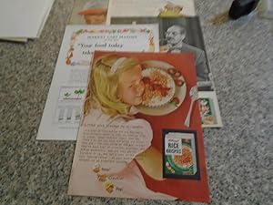 5 Vintage Kellogg's Cereal Full Page Color Ads From Life Magazine