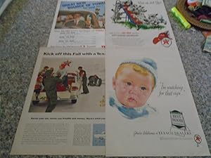 4 Vintage Texaco Gas Station Full Page Color Ads From Life Magazine