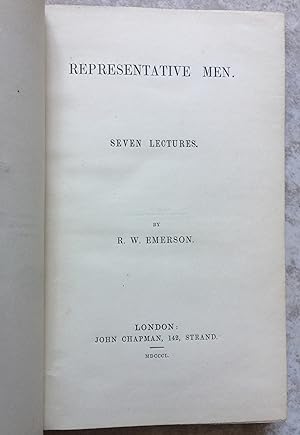 Seller image for Representative Men - Seven Lectures. for sale by Joe Collins Rare Books