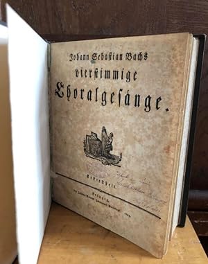 Seller image for Johann Sebastian Bachs vierstimmige Choralgesnge [4 Teile in 1 Band, so vollstndig]. for sale by Antiquariat Bcherstapel