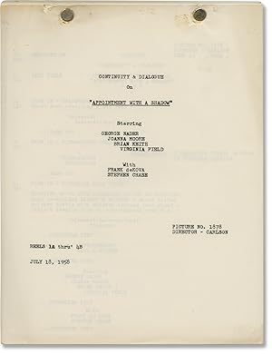 Seller image for Appointment with a Shadow (Original post-production screenplay for the 1957 film noir) for sale by Royal Books, Inc., ABAA