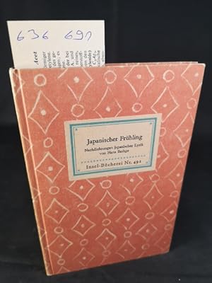 Seller image for Japanischer Frhling: Nachdichtungen japanischer Lyrik. Insel-Bcherei Nr. 492. 11. - 20. Tausend. for sale by ANTIQUARIAT Franke BRUDDENBOOKS