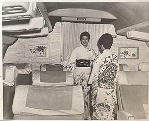 C1966 Glossy Black and White Press Photo of Two [2] British Overseas Air Corporation [BOAC] Japan...