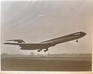 Circa 1950s -1960s Glossy Black and White Press Photo of a British Overseas Air Corporation [BOAC...