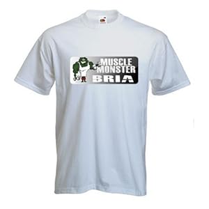 Bild des Verkufers fr Personalised Printed White unisex T-Shirt - Muscle Monster! Bria (Size: M) zum Verkauf von WeBuyBooks