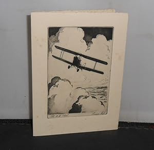 De Havilland Moth, Etching by Howard Leigh on Christmas and New Year card