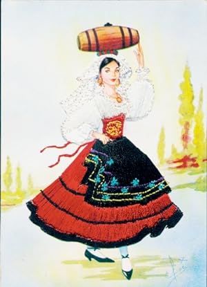 Seller image for Seidenstick Knstler Ansichtskarte / Postkarte Lucania, Italienische Tracht, Frau-Portrait for sale by akpool GmbH