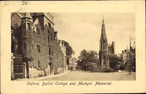 Seller image for Ansichtskarte / Postkarte Oxford Oxfordshire England, Balliol College and Martyrs Memorial for sale by akpool GmbH