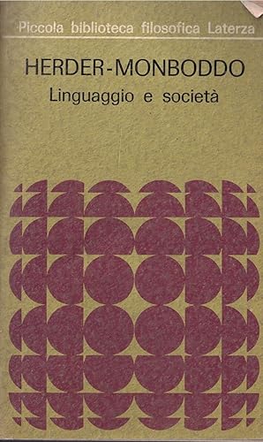 Bild des Verkufers fr HERDER-MONBODDO Linguaggio e societ zum Verkauf von MULTI BOOK