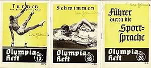 Konvolut von drei Olympia-Heften (Schwimmen, Turnen, Sportsprache) zur Olympiade 1936 (Originalau...