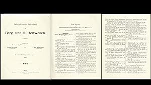 ÖSTERREICHISCHE ZEITSCHRIFT FÜR BERG- UND HÜTTENWESEN - (Band 59 Originalausgabe 1911)