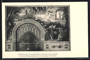 Bild des Verkufers fr Ansichtskarte Goslar, Wandgemlde im Kaiserhaus, Wislicenus, Dornrschens Geburt und Taufe zum Verkauf von Bartko-Reher