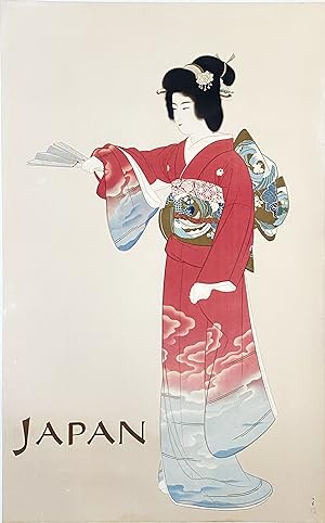 Original Vintage Poster - Japan - Red Kimono