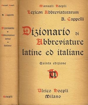 Dizionario di abbreviature latine ed italiane