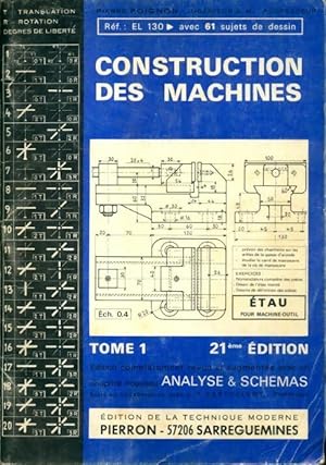 Imagen del vendedor de Construction des machines Tome I - Pierre Poignon a la venta por Book Hmisphres